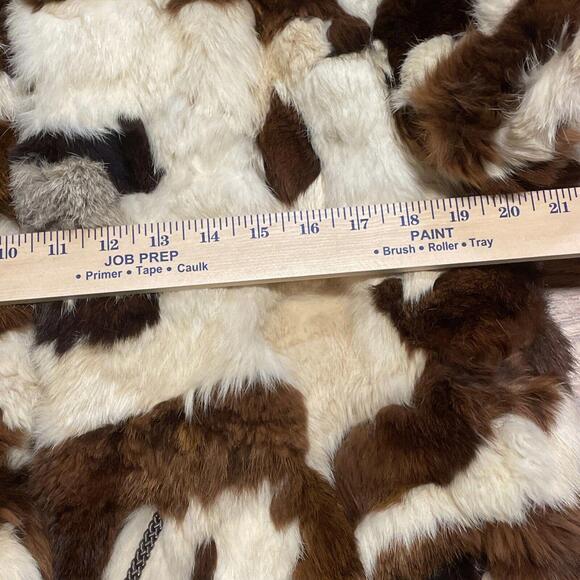 Vintage Women’s Rabbit Fur Coat Patchwork Jacket Hides - Picture 7 of 9